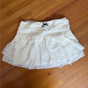 Princess Polly Cream Lace Mini Skirt